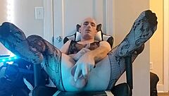 Sissy Feels Intense Pleasure Gaping Ass In Fishnets