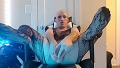 Sissy Feels Intense Pleasure Gaping Ass In Fishnets