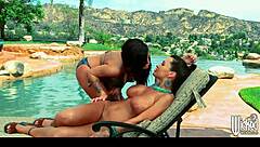 Busty Brunette Jenna Presley Fucks Big-Tit Milf Lisa Ann Poolside