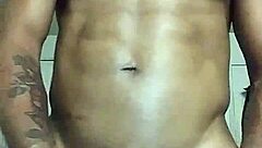 Ebony Guy Beats His Big Black Cock While Talking Shit