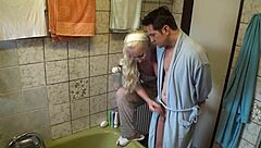 Dominant girls giving handjobs in stockings