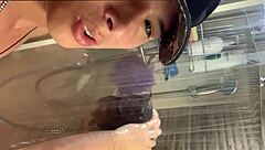 Funny straight jock records me in the shower and gives a deep kiss.