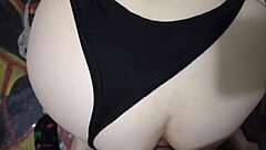 latina fat ass bent over for blowjob and assfucking with tattoo in lingerie