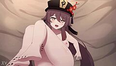 Beautiful anime sex with Hu Tao from Genshin Impact