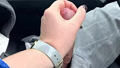 Risky Public Blowjob While Driving