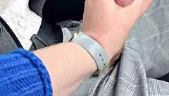 Risky Public Blowjob While Driving