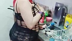 Latina mature sammy shows big boobs in kitchen