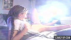 Pigtails teen licks pussy roughly in this hot video