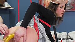 Foxy nympho gets harsh anal treatment in butthole nuthouse!