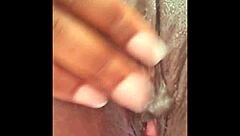 Ebony Woman in Heat Caresses Her Wet Pussy on Web Chat