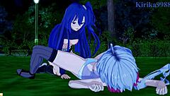 watch chris yukine and tsubasa kazanari engage in intense lesbian play with maria cadenzavna eve in this symphogear hentai featuring big tits and 3d cartoon action