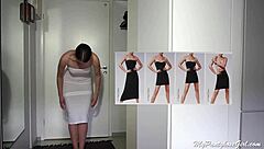 Mypantyhosegirl poses in stylish pantyhose and bra.