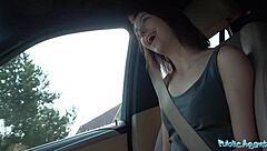 hitchhiking student fucks fat cock in the car