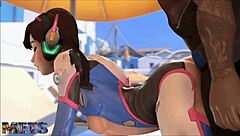 D Va Endures Intense Double Penetration In Her Ass