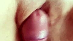 Cumming On Beautiful Shaved Pussy After Rubbing Cock Against It