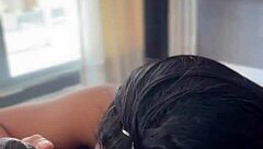 deep blowjob with bbc from petite amateur couple on webcam