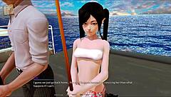 Interactive adult game with a harem theme on a hotel setting.
