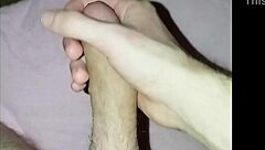 young guy at home massages his cock until he cums solo