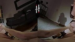 Redhead In Dark Room Vr Blows Cock With Big Tits!