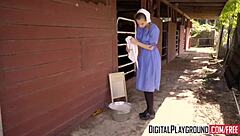 Amish girls try out anal sex in this porn video.