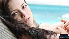 big boobs australian cutie debbie boyde strips outdoor, clothes ripping.