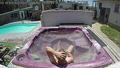 what's dayanara skinny girl doing in the hot tub pov 3?