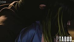 Tommy Pistol and wife Karen in a steamy XXX scene with a masked man.