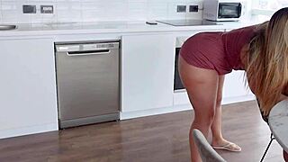 Stepmom's Kitchen Heat Leads to Big Ass Pounding